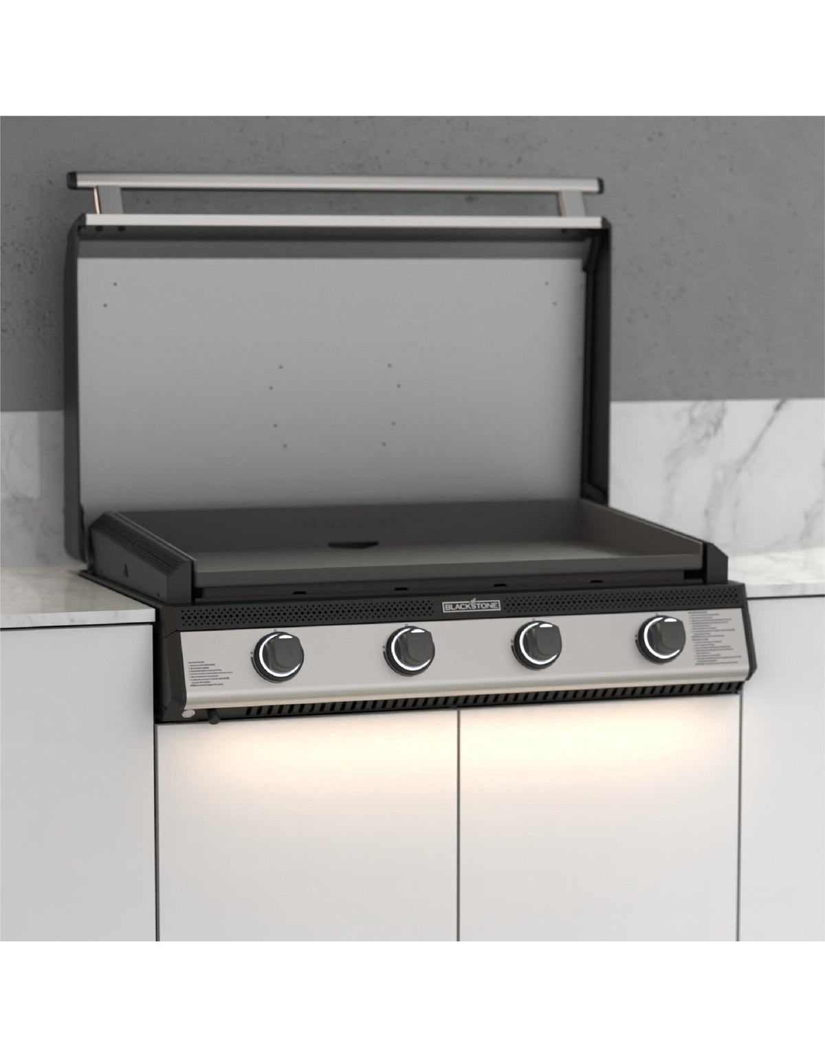 Blackstone Select 6336 griddle installed in an outdoor kitchen