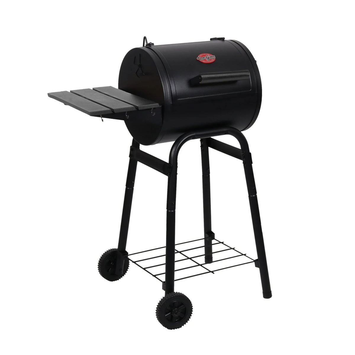 Char-Griller Patio Pro 1616 compact charcoal grill angled view