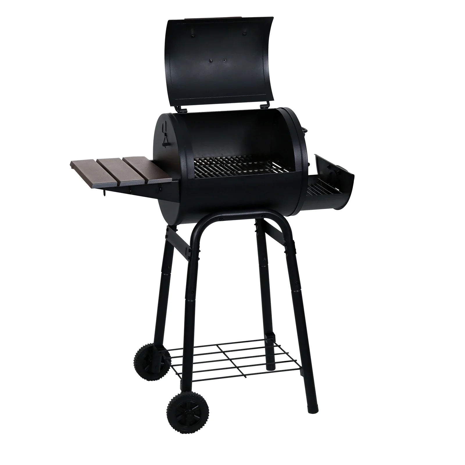 Char-Griller Patio Pro 1616 charcoal grill with lid open