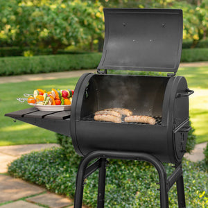 Char-Griller Patio Pro 1616 charcoal grill cooking food