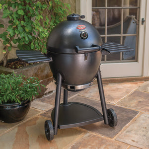 Char-Griller AKORN E16620 graphite kamado charcoal grill lifestyle view