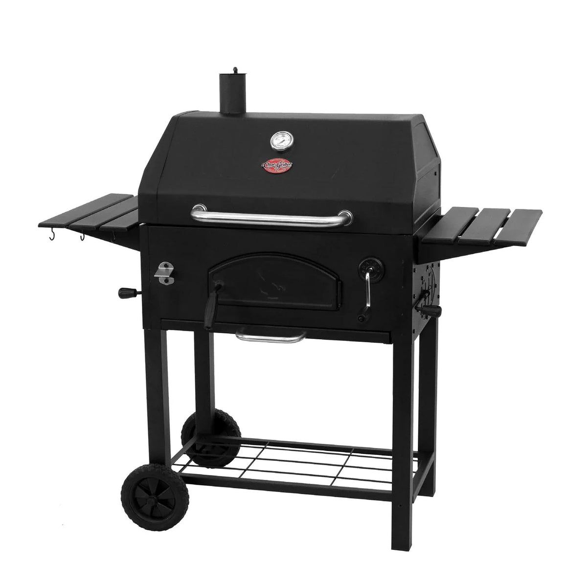 Char-Griller Traditional E2197 charcoal grill angled view