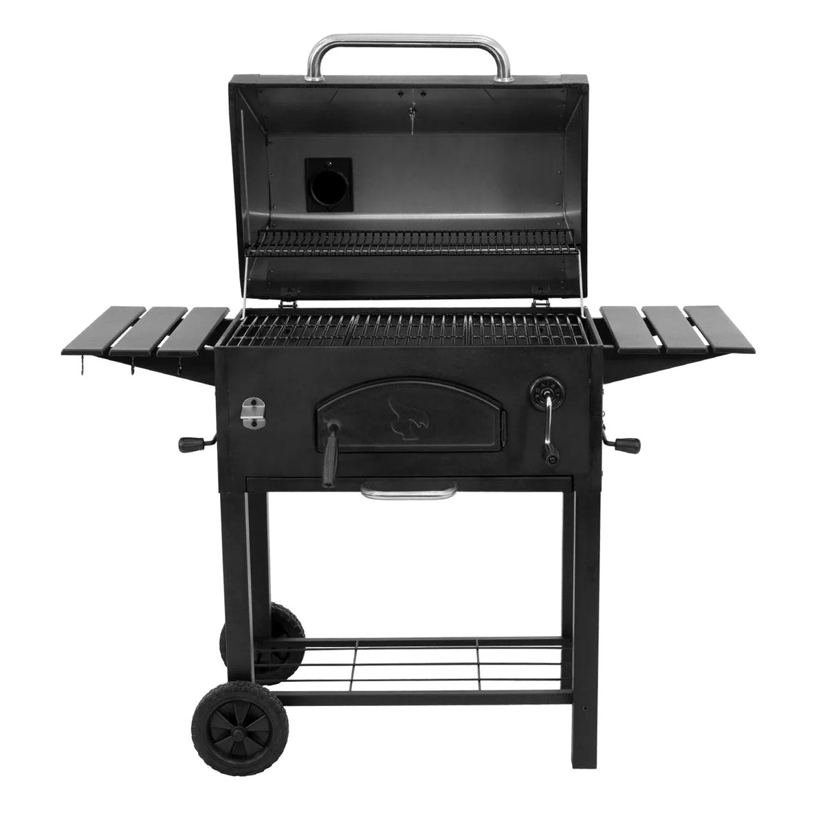 Char-Griller Traditional E2197 charcoal grill with lid open