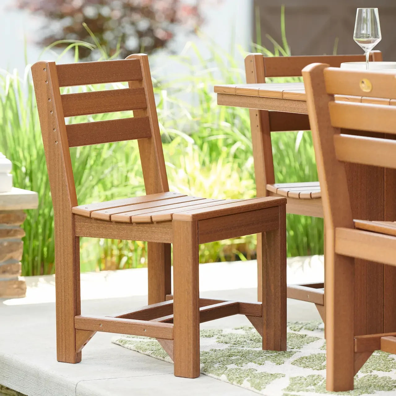 Luxcraft Island side chair with a low slatted back