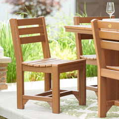 Luxcraft Island side chair with a low slatted back
