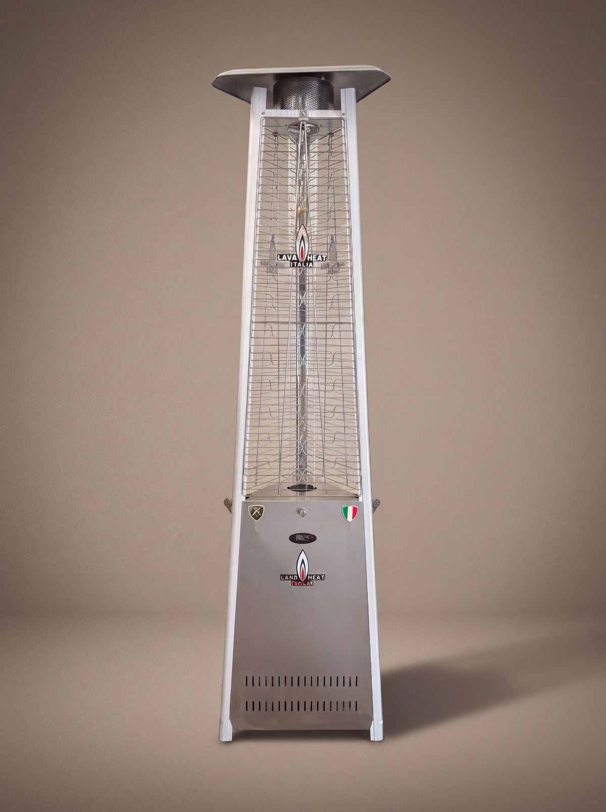 Lava Heat Italia 2G Flame Tower patio heater in Stainless Steel - product view