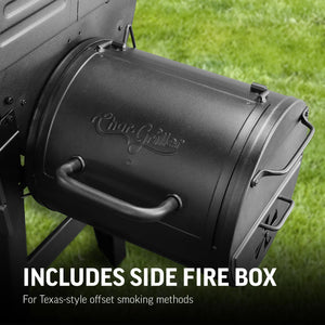 Char-Griller Texas Trio 3070 included side fire box for offset smoking