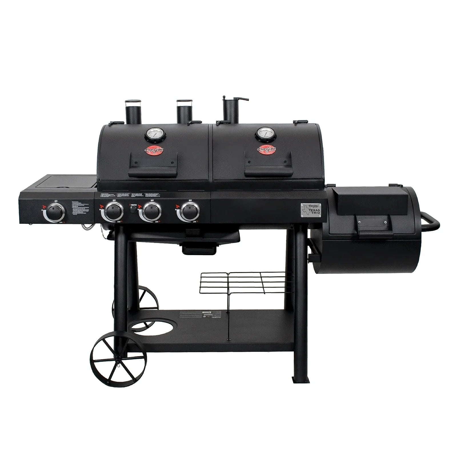 Char-Griller Texas Trio 3070 gas and charcoal grill front view