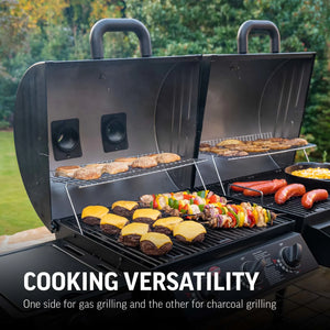 Char-Griller Texas Trio 3070 gas and charcoal cooking versatility