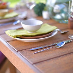 Luxcraft Rectangular table tabletop detail with a place setting