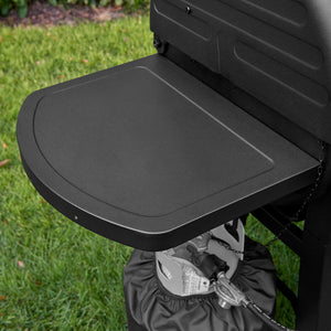 Char-Griller Dual Function E5030 side shelf and propane connection area