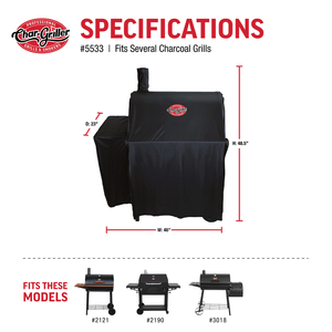 Char-Griller 5533 universal cover dimensions in compact configuration