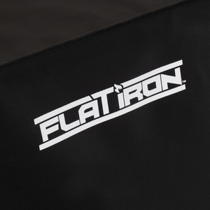 Flat Iron logo detail on Char-Griller 8175 griddle cover
