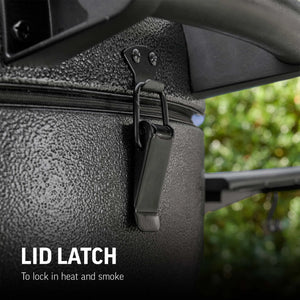 Char-Griller AKORN 6719 locking lid latch detail