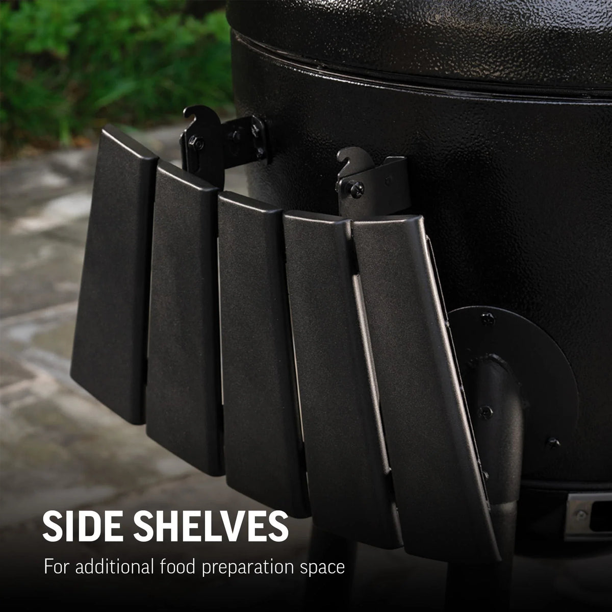 Char-Griller AKORN 6719 carbon-steel side shelves