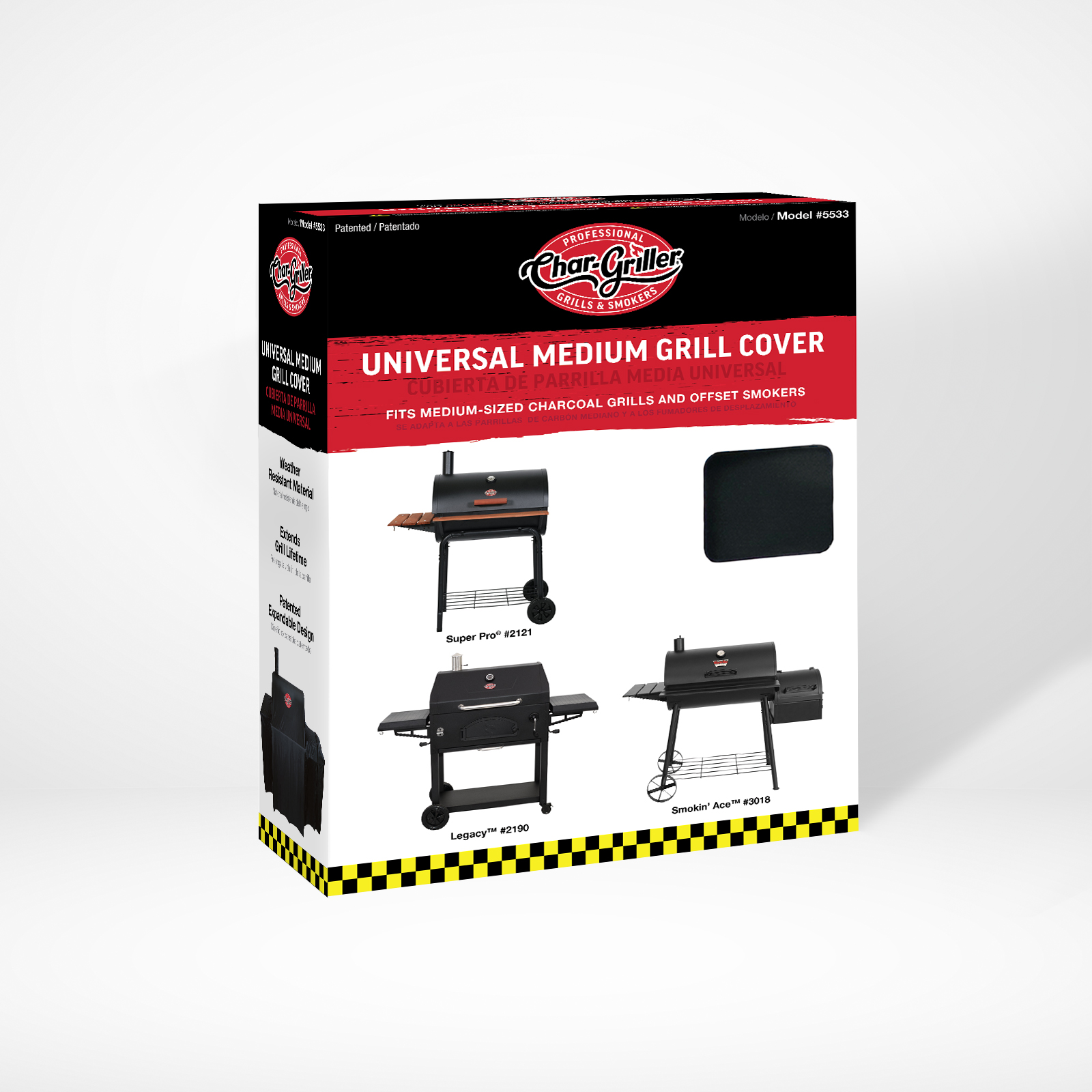 Char-Griller 5533 universal grill cover retail box