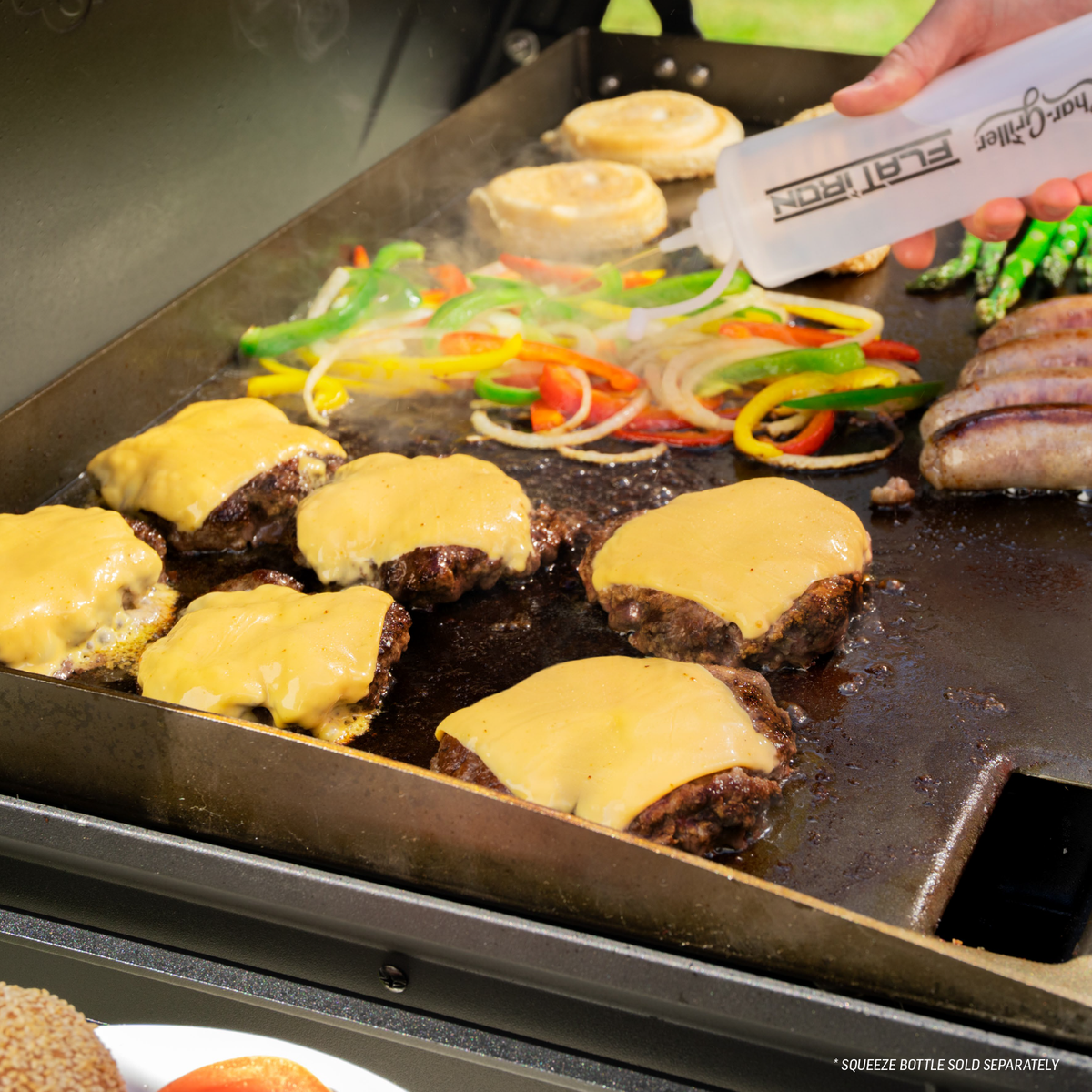 Char-Griller Flat Iron E8428 gas griddle cooking food