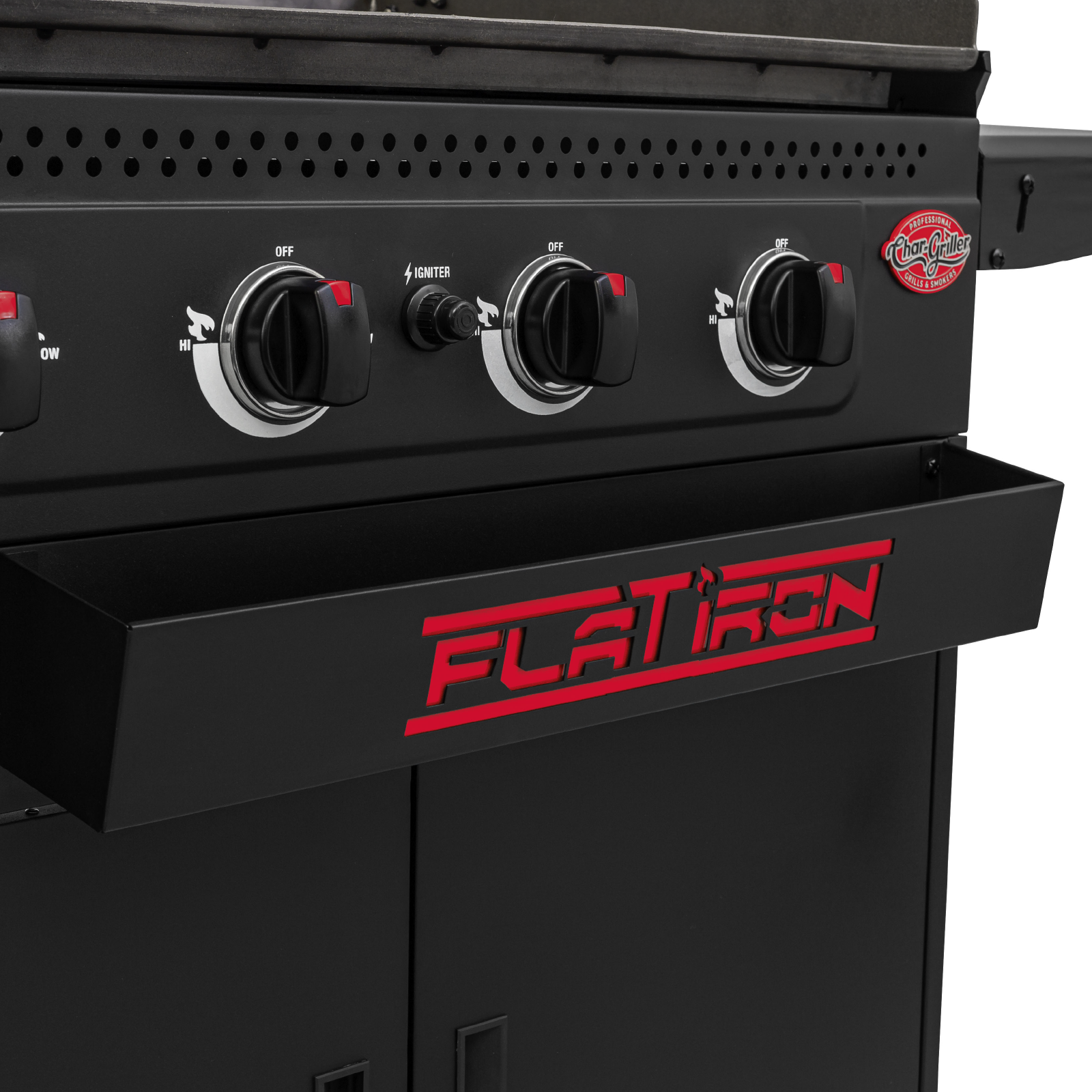 Char-Griller Flat Iron 8536 storage basket detail
