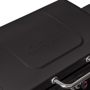 Char-Griller Flat Iron 8536 hinged griddle lid detail