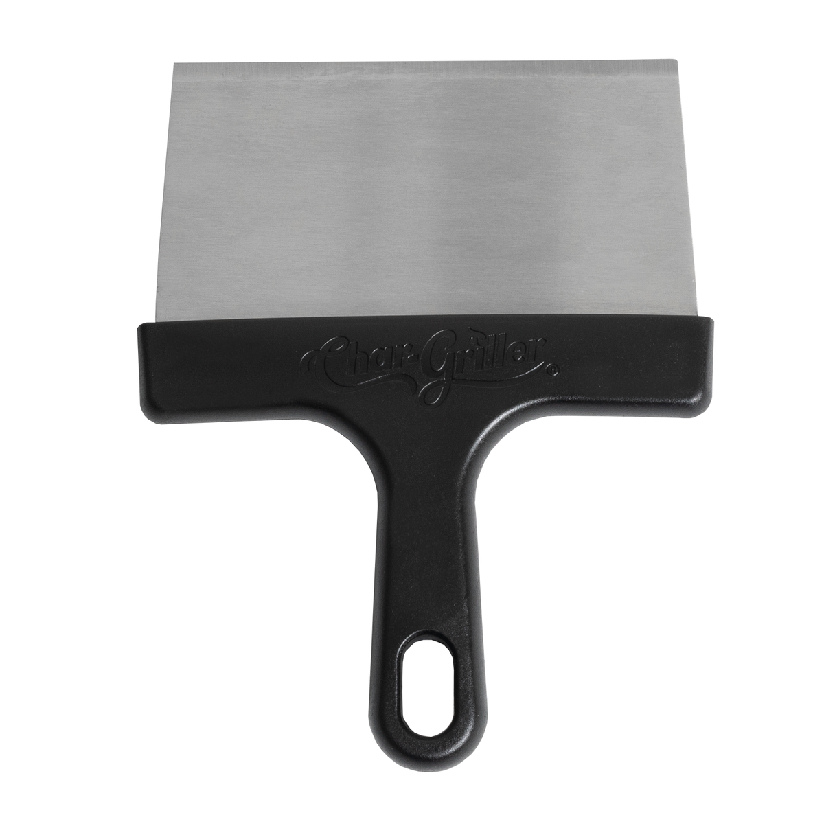 Char-Griller 8977 Flat Iron griddle scraper front view