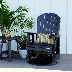 Luxcraft Blue Adirondack swivel glider outdoors