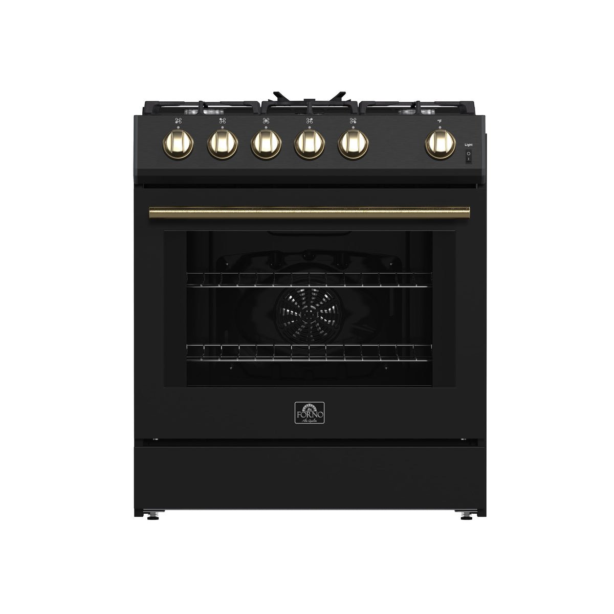 Forno Leonardo 30-Inch Gas Range FFSGS1116-30 – Black – Appliances FFSGS1116 30BLK 2024 11 Front