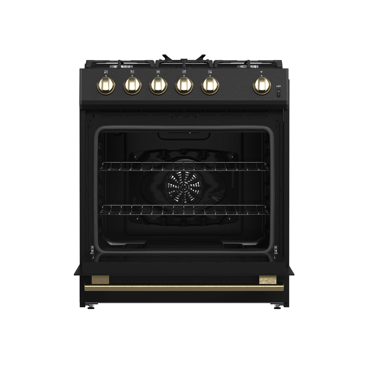 Forno Leonardo 30-Inch Gas Range FFSGS1116-30 – Black – Appliances FFSGS1116 30BLK 2024 11 Front Open