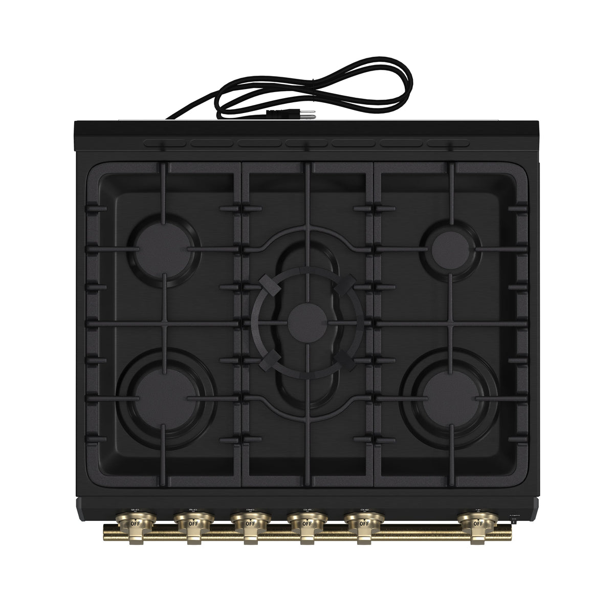 Forno Leonardo 30-Inch Gas Range FFSGS1116-30 – Black – Appliances FFSGS1116 30BLK 2024 11 Top