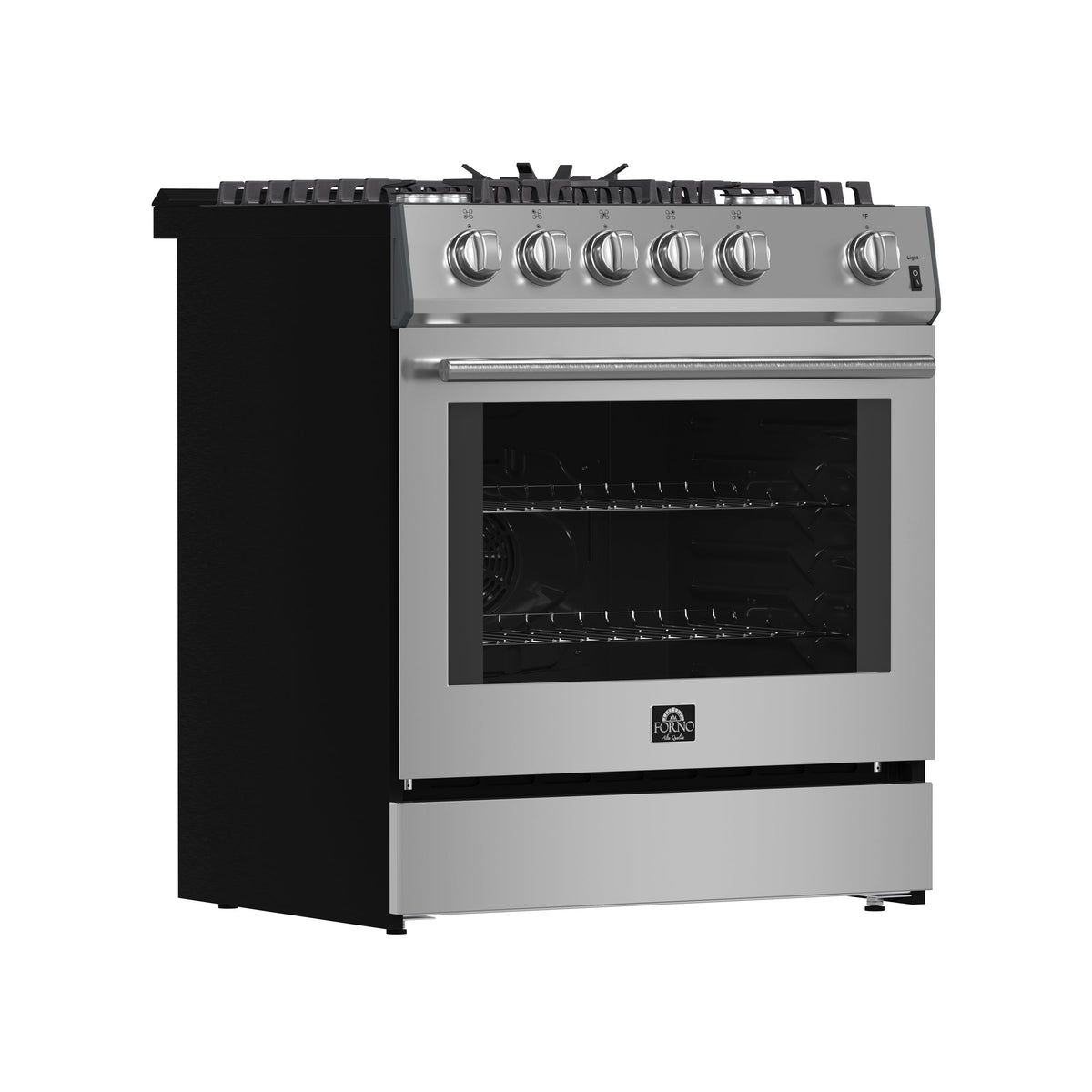 Forno Leonardo 30-Inch Gas Range FFSGS1116-30 – Stainless Steel – Appliances FFSGS1116 30S 2024 11 Angle