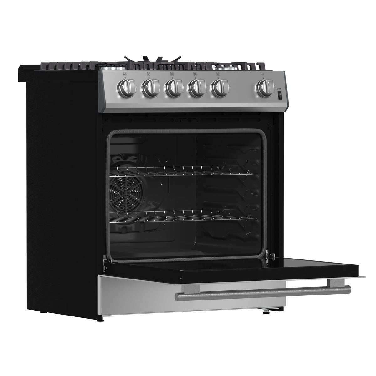 Forno Leonardo 30-Inch Gas Range FFSGS1116-30 – Stainless Steel – Appliances FFSGS1116 30S 2024 11 Angle Open