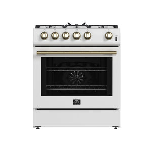 Forno Leonardo 30-Inch Gas Range FFSGS1116-30 – White – Appliances FFSGS1116 30WHT 2024 11 Front