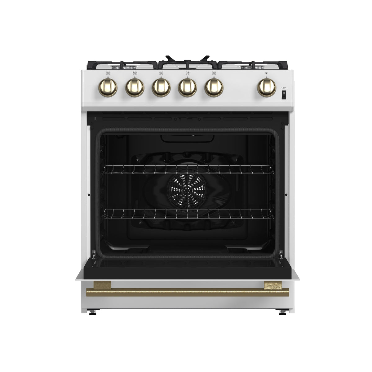 Forno Leonardo 30-Inch Gas Range FFSGS1116-30 – White – Appliances FFSGS1116 30WHT 2024 11 Front Open