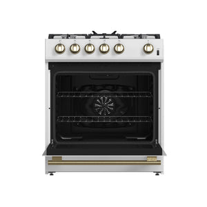 Forno Leonardo 30-Inch Gas Range FFSGS1116-30 – White – Appliances FFSGS1116 30WHT 2024 11 Front Open