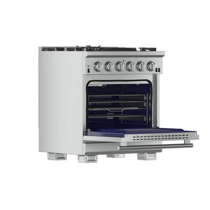 Forno Capriasca 30-Inch Gas Range FFSGS6260-30 – Stainless Steel – Appliances FFSGS6260 30 2024 11 Angle Open