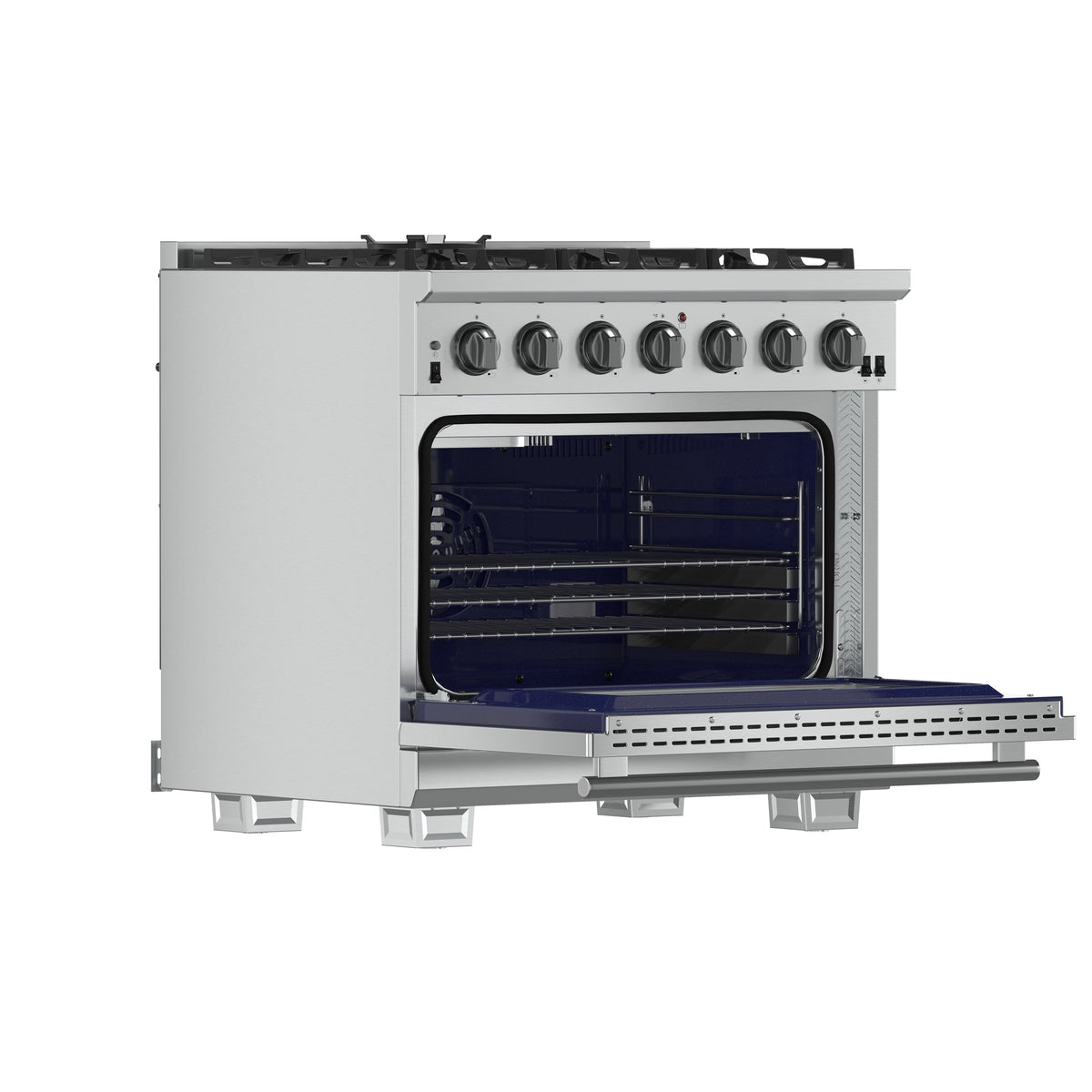 Forno Capriasca 36-Inch Gas Range FFSGS6260-36 – Stainless Steel – Appliances FFSGS6260 36 2024 11 Angle Open