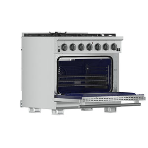 Forno Capriasca 36-Inch Gas Range FFSGS6260-36 – Stainless Steel – Appliances FFSGS6260 36 2024 11 Angle Open