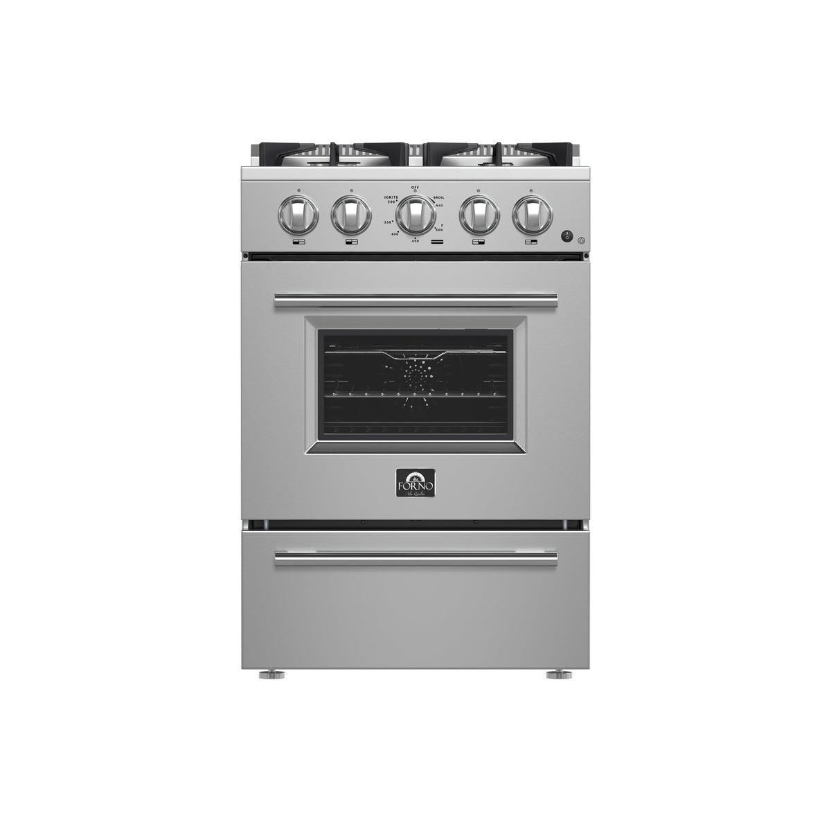 Forno Breno 24-Inch Gas Range FFSGS6272-24 – Stainless Steel – Appliances FFSGS6272 24 2024 11 Front