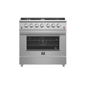 Forno Galiano 36-Inch Gas Range FFSGS6244-36 – Stainless Steel – Applianes FFSGS6244 36 2025 01 Front