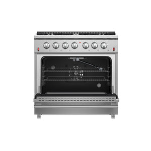 Forno Galiano 36-Inch Gas Range FFSGS6244-36 – Stainless Steel – Applianes FFSGS6244 36 2025 01 Front Open