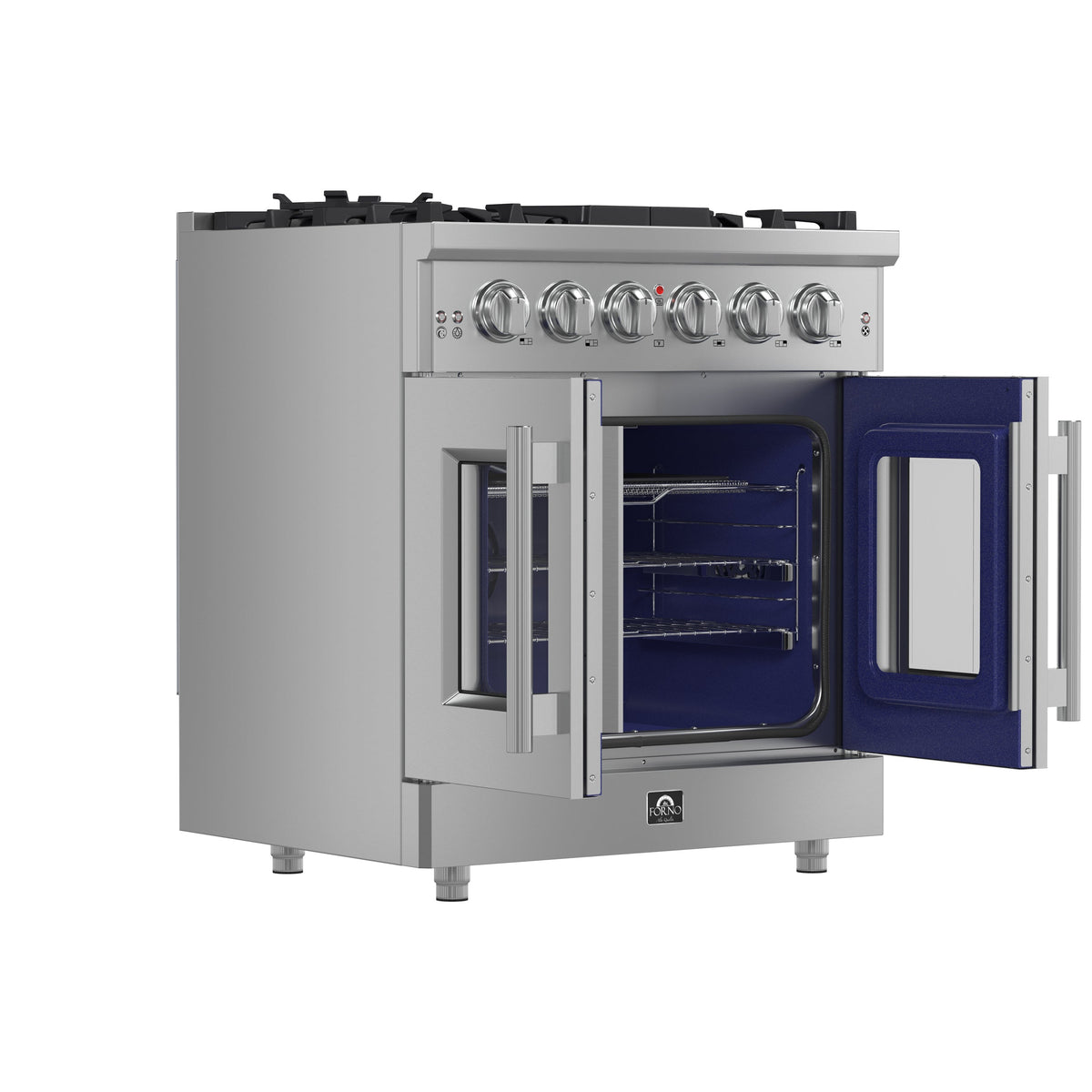 Forno Massimo 30-Inch Gas Range FFSGS6439-30 – Stainless Steel – Applianes FFSGS6439 30 2025 01 Angle Open
