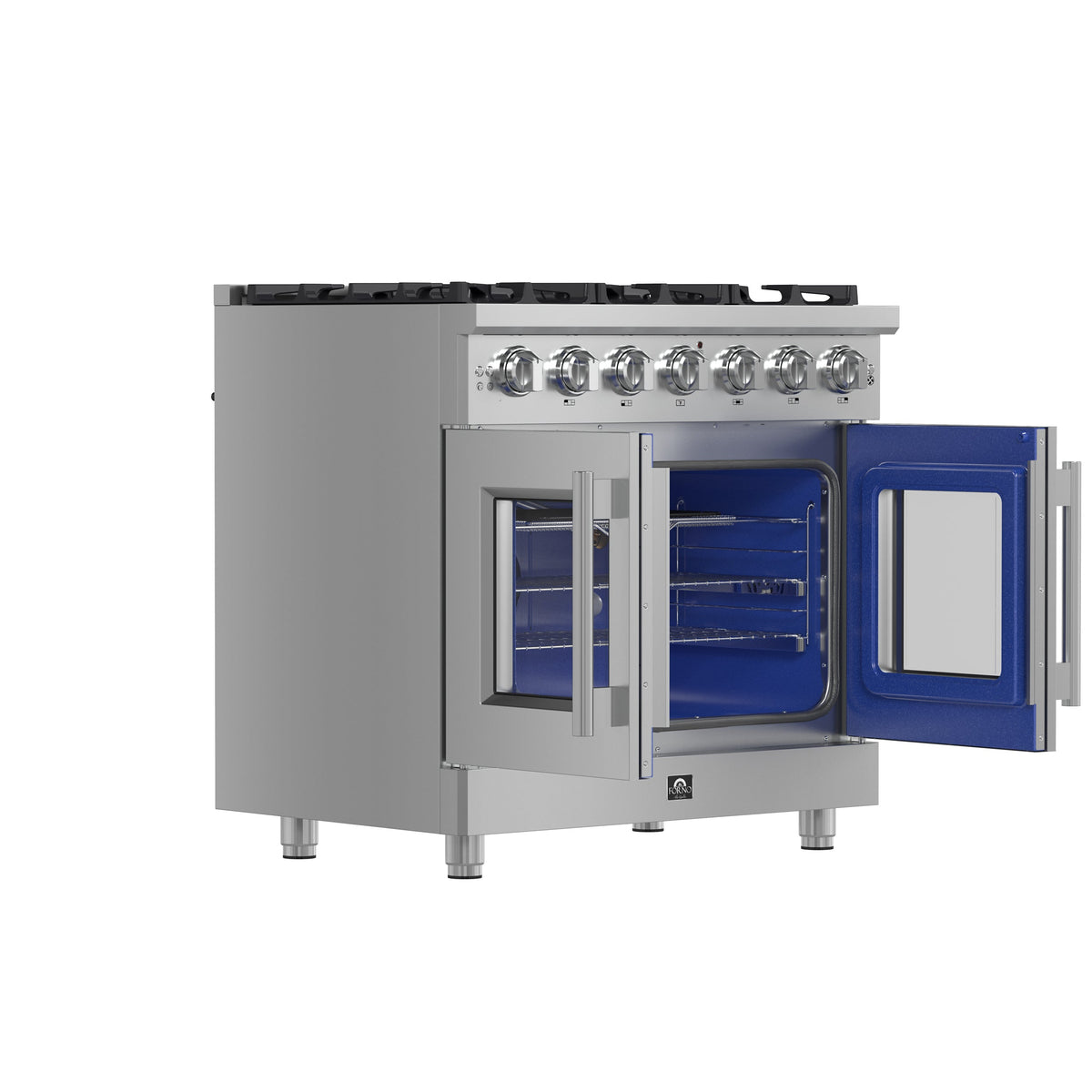 Forno Massimo 36-Inch Gas Range FFSGS6439-36 – Stainless Steel – Applianes FFSGS6439 36 2025 01 Angle Open