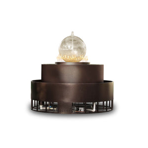 The Outdoor Plus 89 inch Atlas Fire and Water Fountain for outdoor landscapes