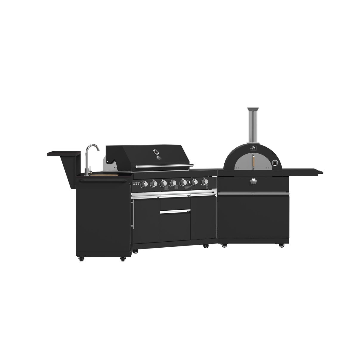 Forno Aperto Outdoor Kitchen Set FODKT2551BLK – Black – BBQ FODKT2551BLK 2024 11 Angle