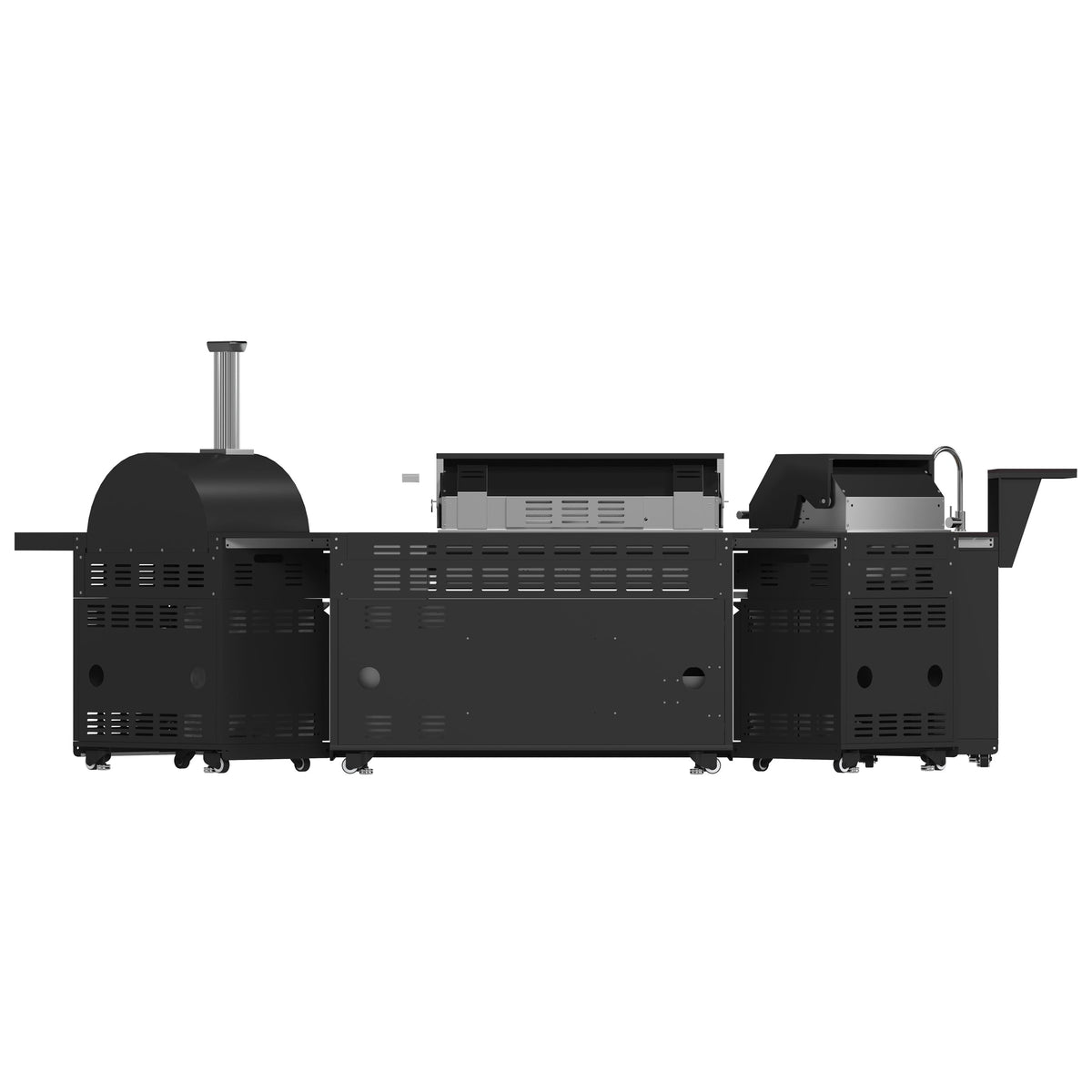 Forno Aperto Outdoor Kitchen Set FODKT2568BLK – Black – BBQ FODKT2568BLK 2024 11 Back
