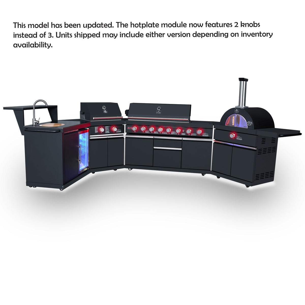 Forno Aperto Outdoor Kitchen Set FODKT2568BLK – Black – BBQ FODKT2568BLK Front 2026 02 25