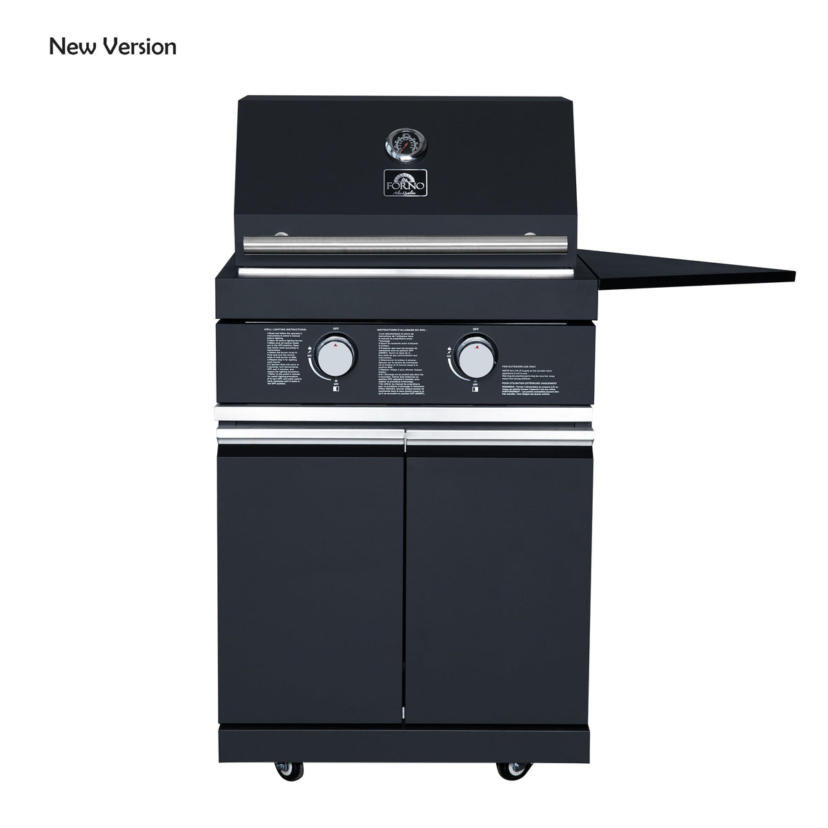 Forno Aperto Outdoor Kitchen Set FODKT2568BLK – Black – BBQ FODKT2568BLK Hot Plate Front 2026 02 25