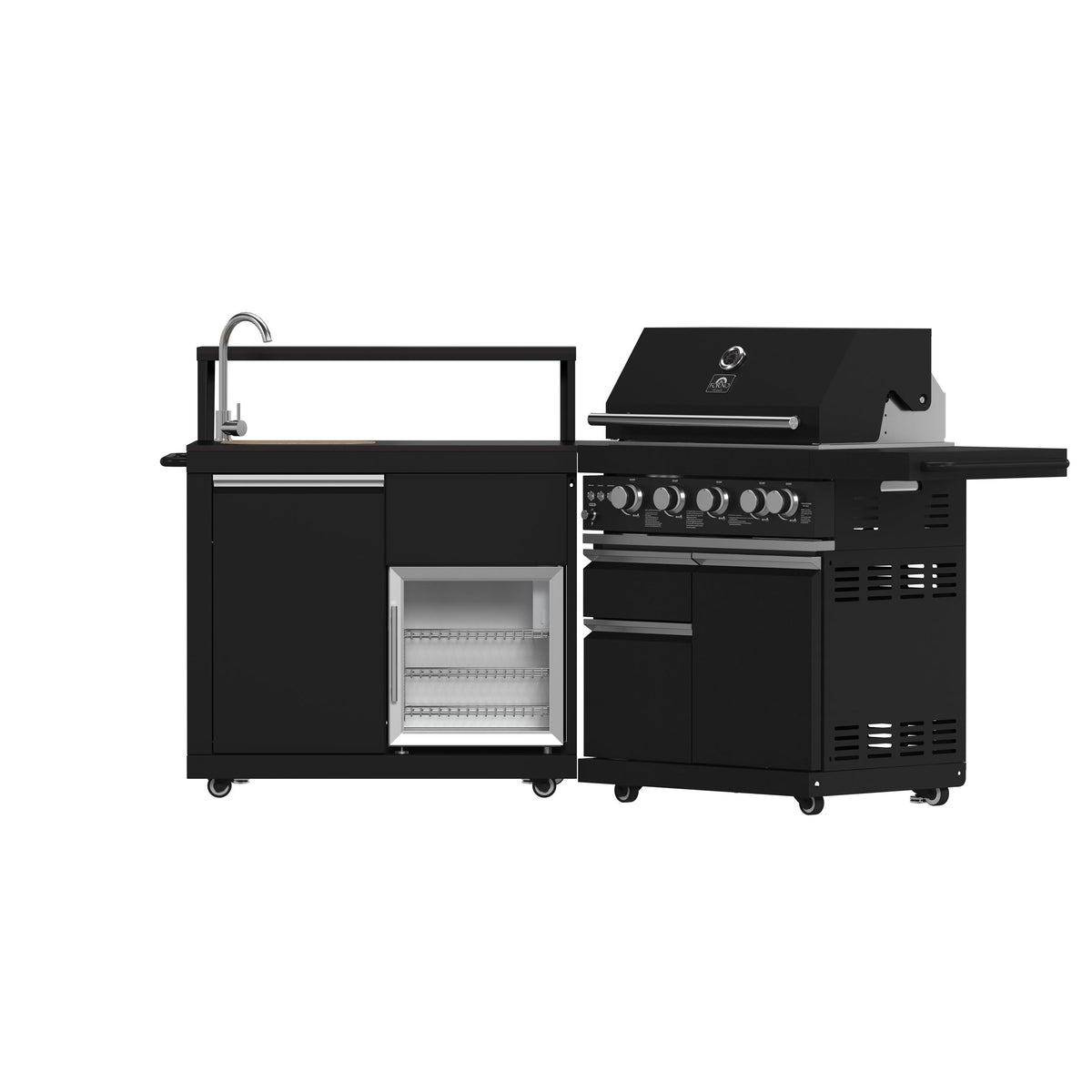Forno Aperto Outdoor Kitchen Set FODKT2582BLK – Black – BBQ FODKT2582BLK 2024 11 Angle