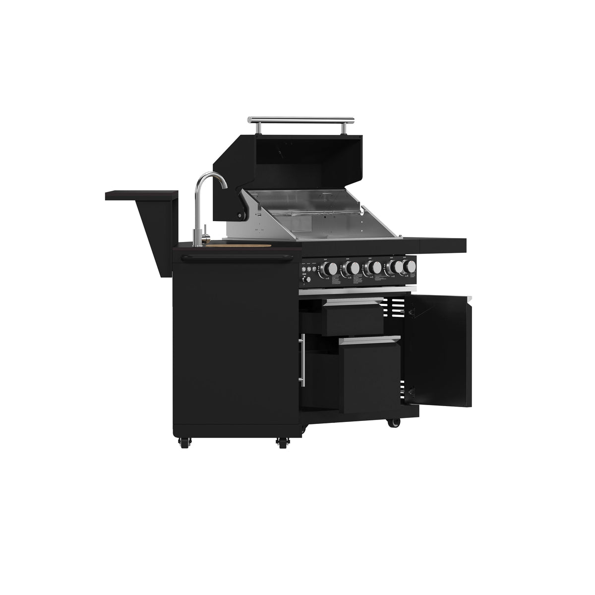 Forno Aperto Outdoor Kitchen Set FODKT2582BLK – Black – BBQ FODKT2582BLK 2024 11 Side Open