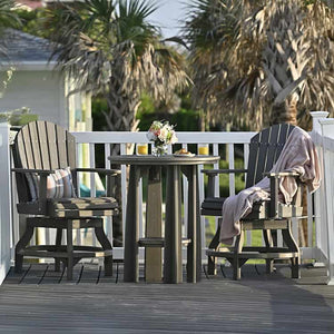 Luxcraft Balcony Table with counter-height chairs on a deck