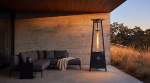 Lava Heat Italia Capri patio heater in Hammered Black - outdoor setting